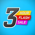 3 Hour Flash Sale banner Royalty Free Stock Photo
