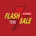 24 hour Flash Sale bright banner. Vector illustration