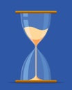 Hour glass illustration on blue background Royalty Free Stock Photo