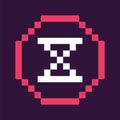 Hour Glass Time Icon in Pixel Style Retro Game