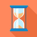 Hour glass timer icon, flat style Royalty Free Stock Photo