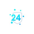 24 hour protected vector icon