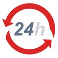 24 hour protection - security symbol - technology