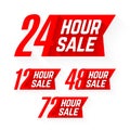 12, 24, 48 and 72 Hour Sale labels