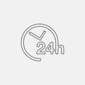 24 hour service icon  illustration symbol eps 10 grey Royalty Free Stock Photo