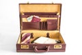 24 hour suitcase with passport, banknotes, chronograph, organizer and tie with cufflinks ready to go