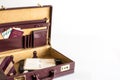 24 hour suitcase with passport, banknotes, chronograph, organizer and tie with cufflinks ready to go