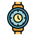 Hour time management icon color outline vector Royalty Free Stock Photo