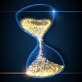 Hourglass, abstract magic sand clock wallpaper. Vector illustration. Royalty Free Stock Photo