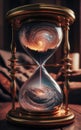 Hourglass with planet earth inside. Time concept Royalty Free Stock Photo
