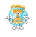 Hourglass angel with wings vector. cartoon character