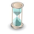 Hourglass antique instrument as time passing concept for business deadline, urgency and running out of time