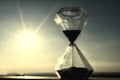 Hourglass on a background sunset