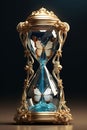 The hourglass of backward time, butterfly light, rococo style