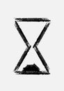 Hourglass black grunge. Icon old archive. Vector isolated abstract brush