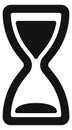 Hourglass black icon. Deadline symbol. Time sign