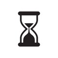 Hourglass - black icon on white background vector illustration for website, mobile application, presentation, infographic.