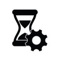 Hourglass - black vector icon, Hourglass time setting icon. time icon