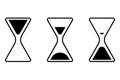 Hourglass black white icon set