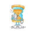 Hourglass blowing nose character. cartoon mascot vector