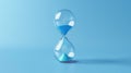 The hourglass with blue sand.AI generated image Royalty Free Stock Photo