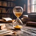Hourglass on books Royalty Free Stock Photo