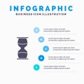 Hourglass, Business, Clock, Sand clock, Time, Timer Solid Icon Infographics 5 Steps Presentation Background Royalty Free Stock Photo