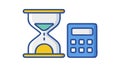 Hourglass and Calculator Efficient Computation Time, vector design Generative AI Royalty Free Stock Photo