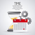 Hourglass calendar and gears design Royalty Free Stock Photo