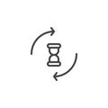 Hourglass with circling arrows line icon Royalty Free Stock Photo