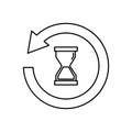 Hourglass circular arrow. Web ui design. Arrow icon. Round clock. Vector illustration. stock image.