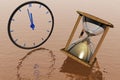 Hourglass with Clock Royalty Free Stock Photo