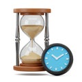 Hourglass Clock Time Icon 3D Render On White BG Royalty Free Stock Photo