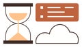 Hourglass with Cloud and Checklist Representing Time Management and Digital Productivity Royalty Free Stock Photo