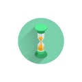 hourglass flat icon with long shadow. sandglass flat icon Royalty Free Stock Photo