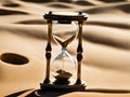 A Hourglass with the concept of Happy New Year & a New Startup of possitive time. Copy Space Royalty Free Stock Photo