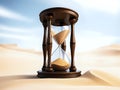 A Hourglass with the concept of Happy New Year & a New Startup of possitive time. Copy Space Royalty Free Stock Photo