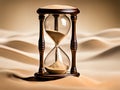 A Hourglass with the concept of Happy New Year & a New Startup of possitive time. Copy Space Royalty Free Stock Photo