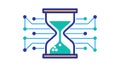 Hourglass Data Flow Icon Network Speed and Timing, vector design Generative AI Royalty Free Stock Photo
