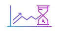 Hourglass with Declining Graph, Efficiency Loss Over Time Vector, vector design Generative AI Royalty Free Stock Photo