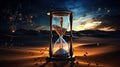 hourglass in desert Royalty Free Stock Photo