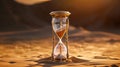 hourglass on desert