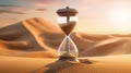 hourglass on desert