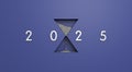 hourglass design for year change - 2025 new year card