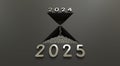 hourglass design for year change - 2025 new year card