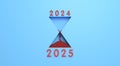 hourglass design for year change - 2025 new year card