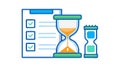 Hourglass & Document Checklist: Submission Timelines & Records, vector design Generative AI Royalty Free Stock Photo