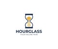 Hourglass and dollar sign logo template. Sandglass and money vector design