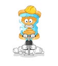 Hourglass drill the ground cartoon character vector Royalty Free Stock Photo