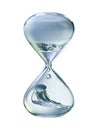 Hourglass with dripping water close-up